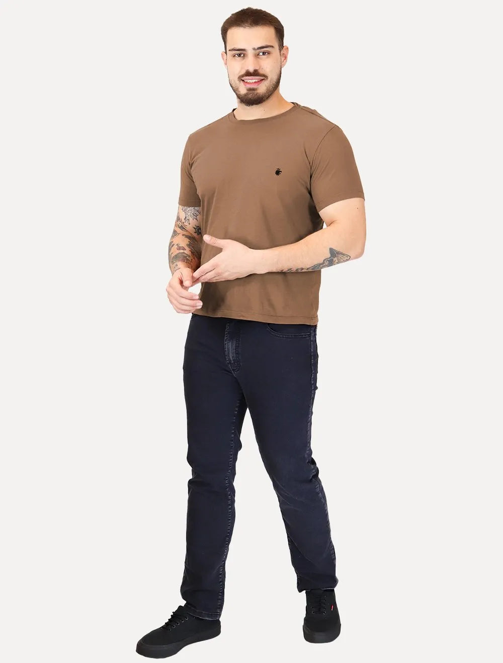 Camiseta Von der Volke Masculina Origineel Velvet Dark Lion Marrom