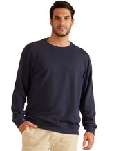 Moletom Nautica Masculino Crewneck Navy Icon Azul Marinho