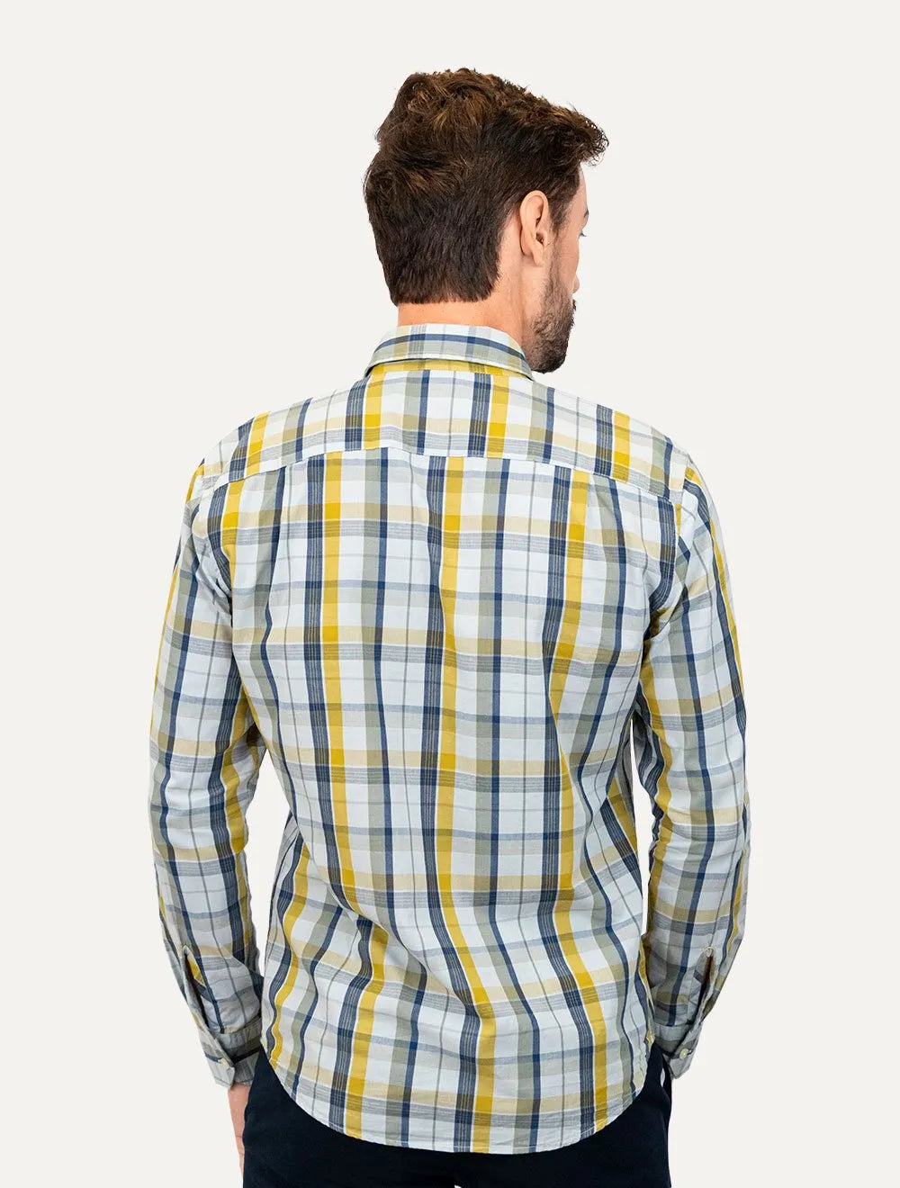 Camisa Levis Masculina Sunset One Pocket Rider Plaid Xadrez Amarelo/Azul
