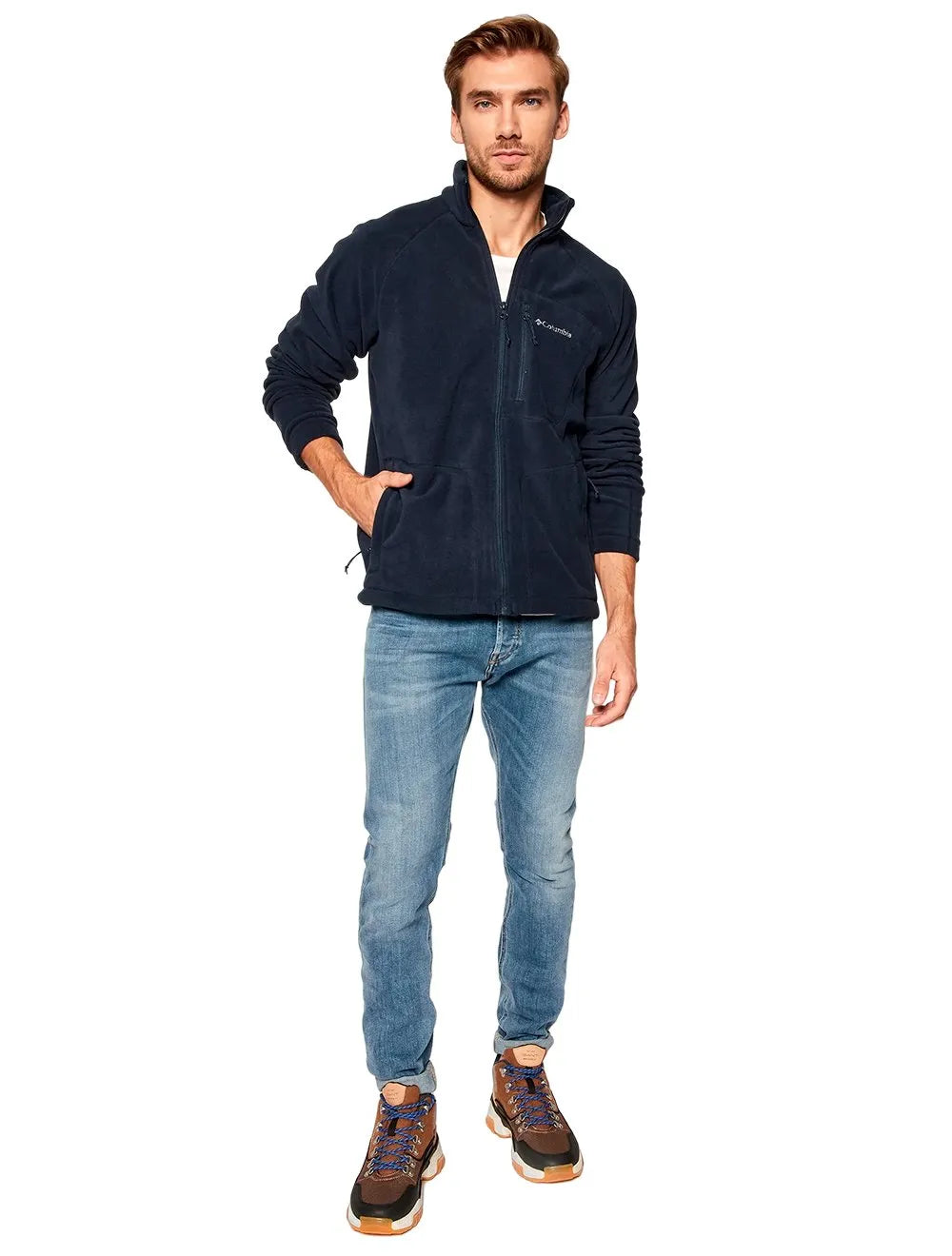 Jaqueta Columbia Masculina Fleece Fast Trek II Full Zip Azul Hawai