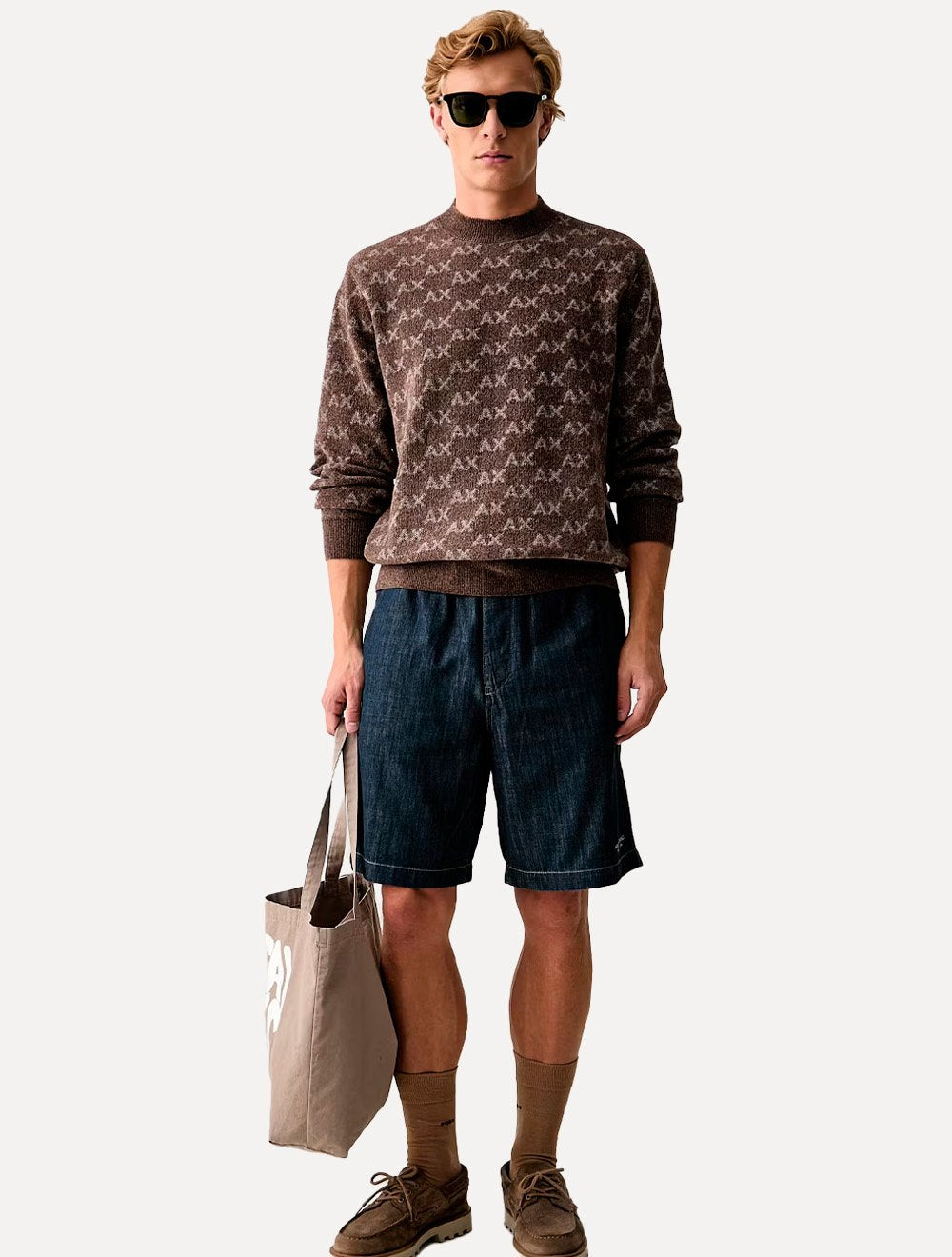Pulôver Armani Exchange Masculino Regular Marrom