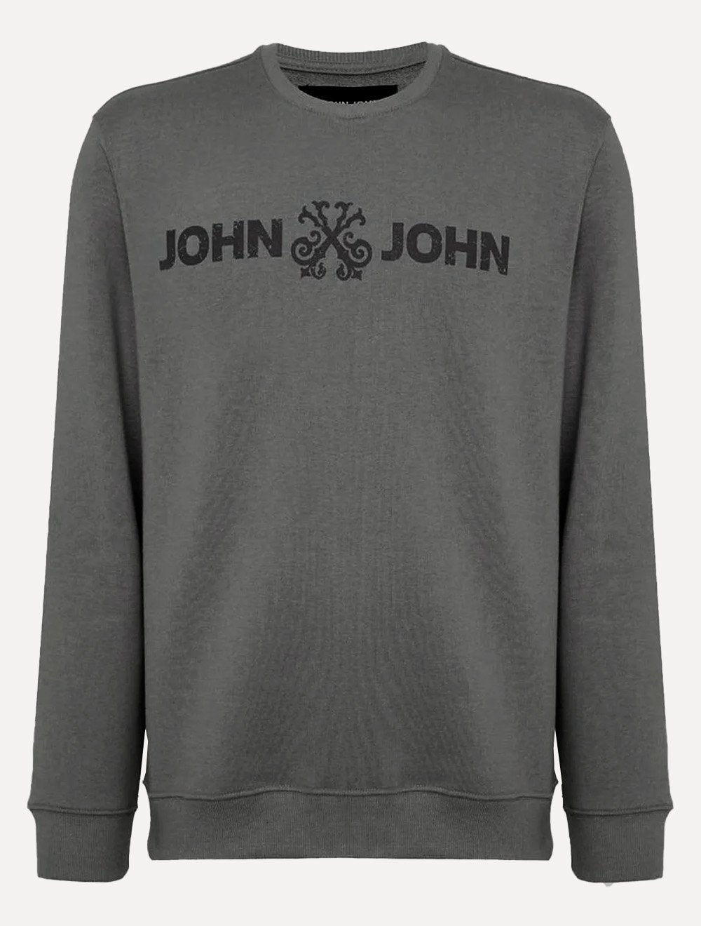 Moletom John John Masculino New Basic Logo Rusty Cinza Escuro