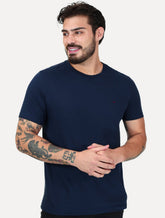 Camiseta Aramis Masculina Basic Lisa Dark Logo Azul Marinho
