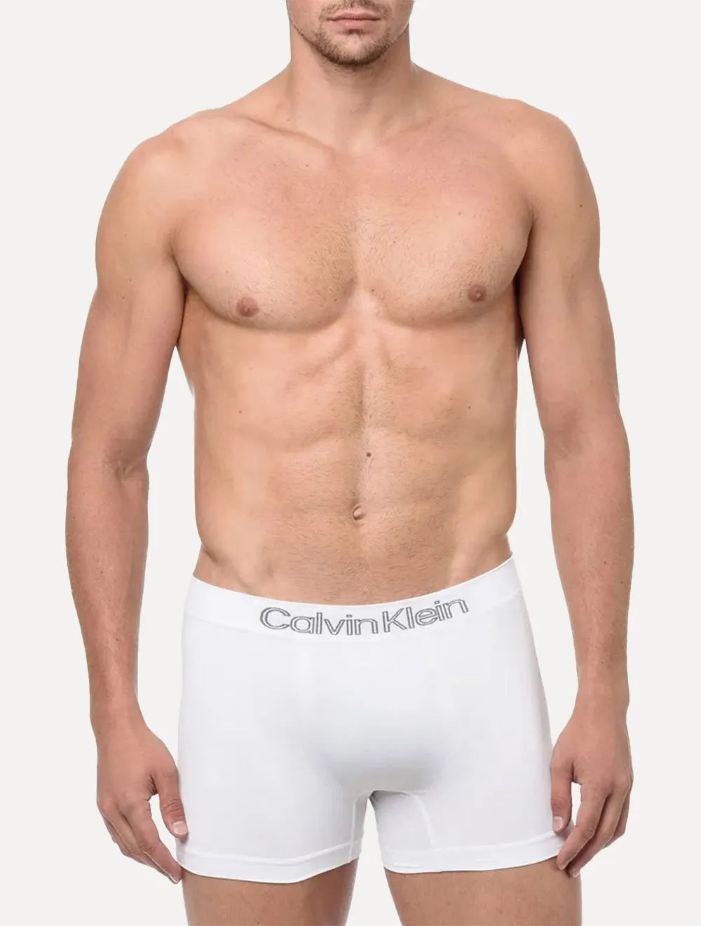 Cueca Calvin Klein Low Rise Trunk Sem Costura Branca Pack 3UN