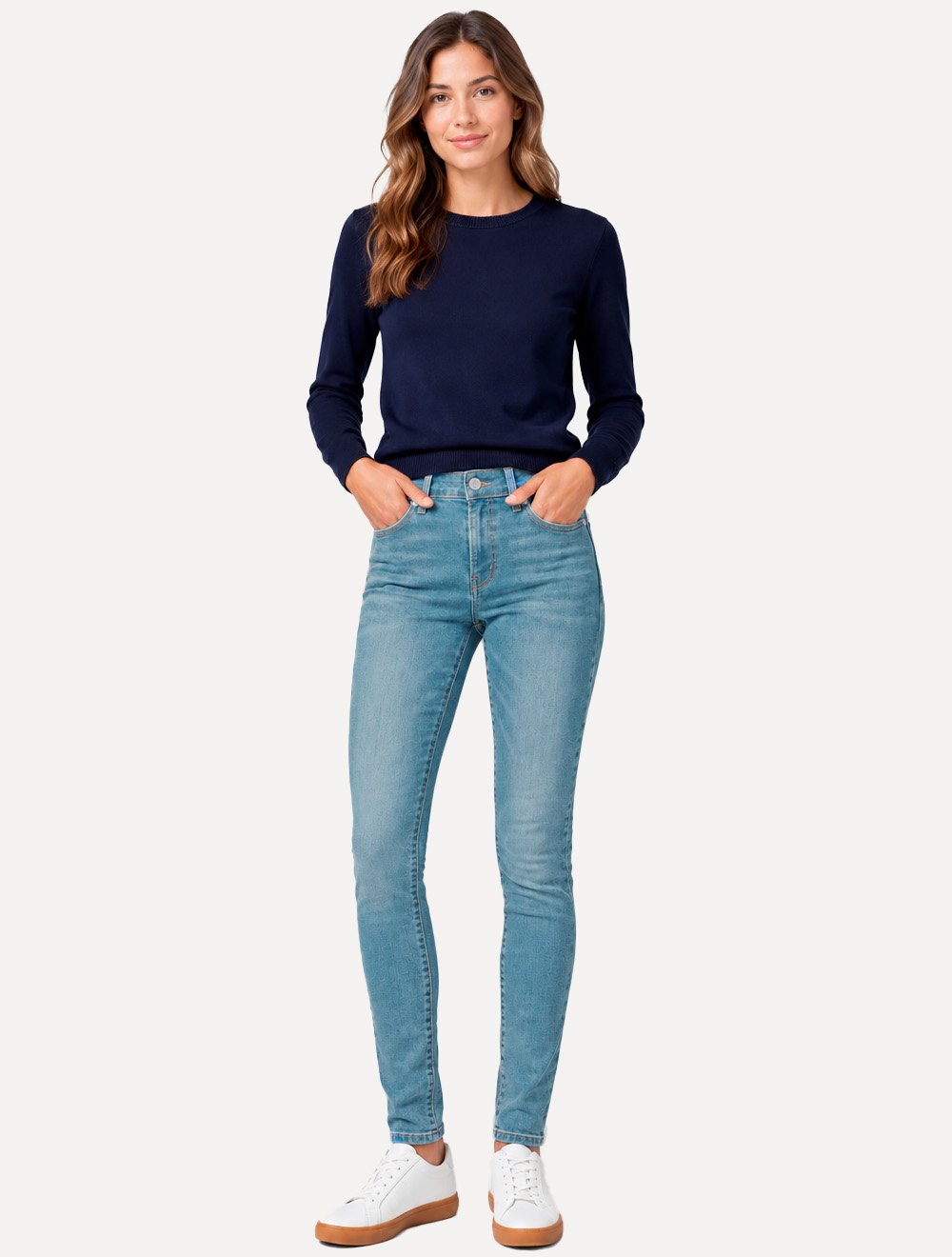 Calça Levis Jeans Feminina 721 Skinny High Rise Azul Claro