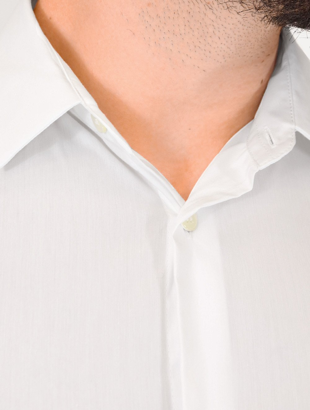 Camisa Empório Armani Masculina Stretch Embroidered Mono Logo Branca
