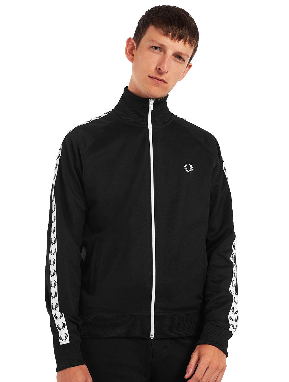 Jaqueta Fred Perry Masculina Regular Taped Track Preta