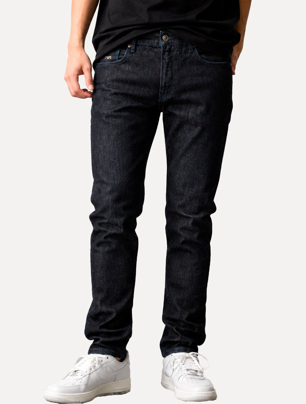 Calça Jeans Empório Armani Masculina J06 Slim Fit Low Waist Azul Escuro