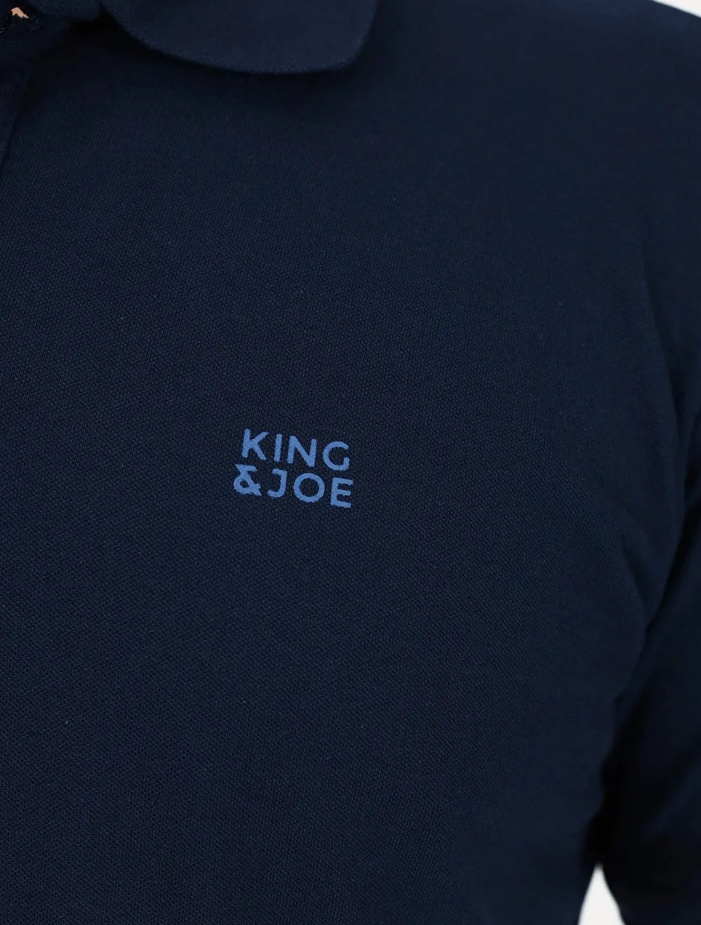 Polo King & Joe Masculina Piquet Logotipo Azul Marinho