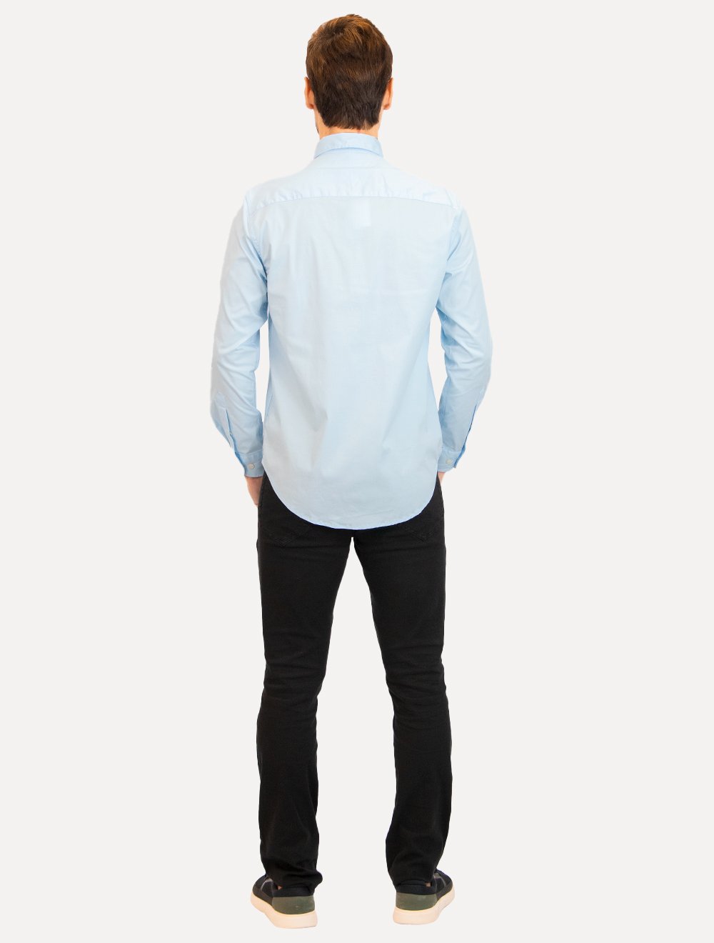 Camisa Tommy Hilfiger Masculina Regular Core Flex Poplin Azul Claro
