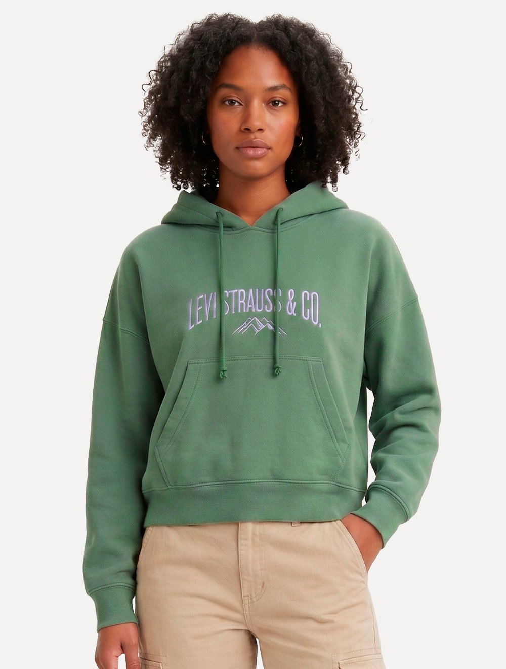 Moletom Levis Feminino Crewneck Relaxed Fit Mountain Verde