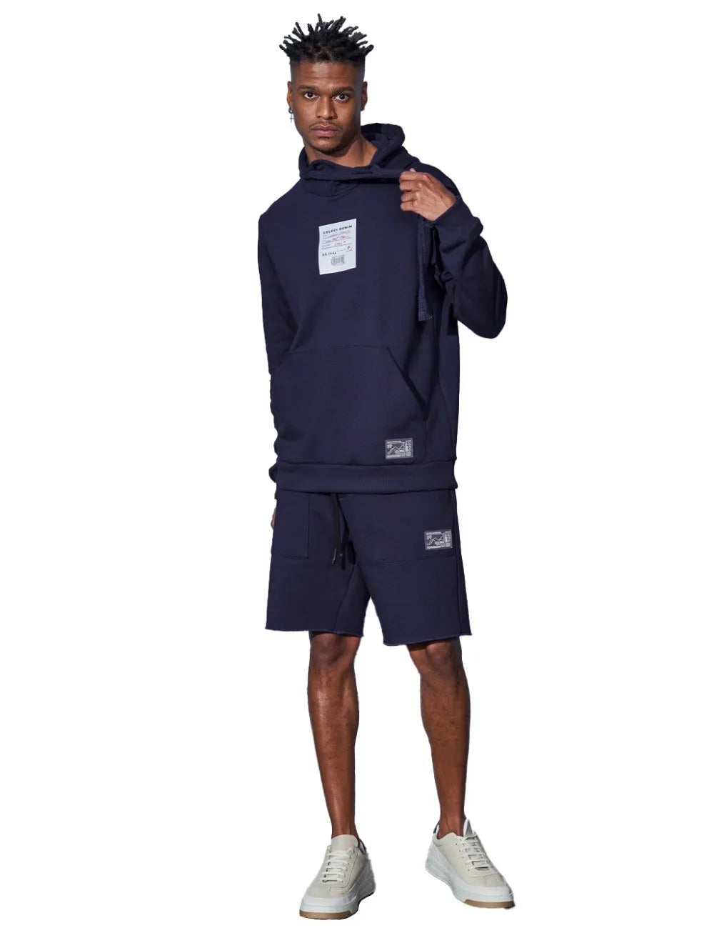 Bermuda Colcci Moletom Masculina Devices Basic Azul Marinho