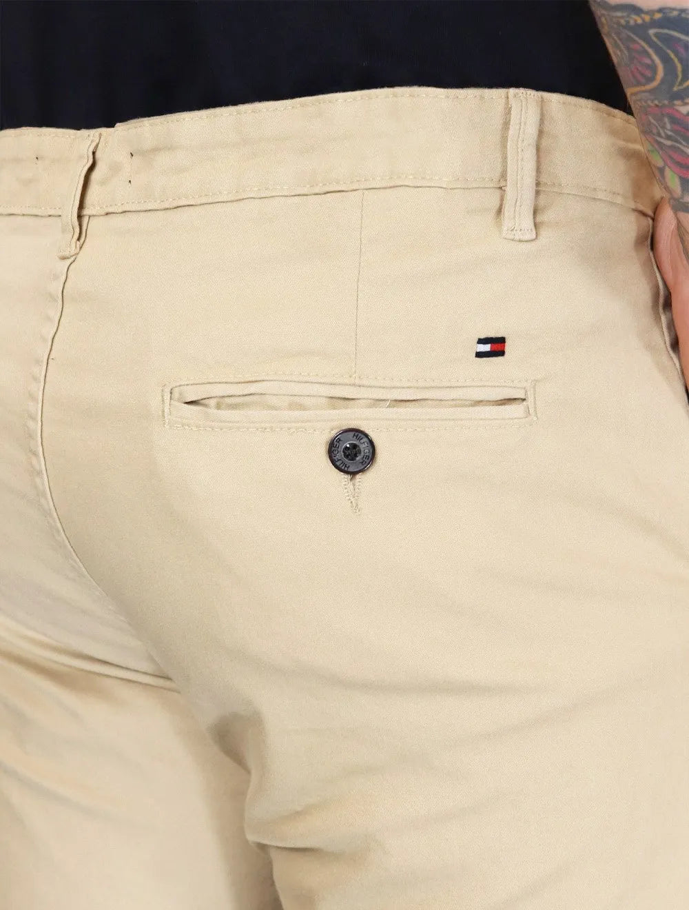 Calça Tommy Hilfiger Masculina de Sarja Brooklyn Creme