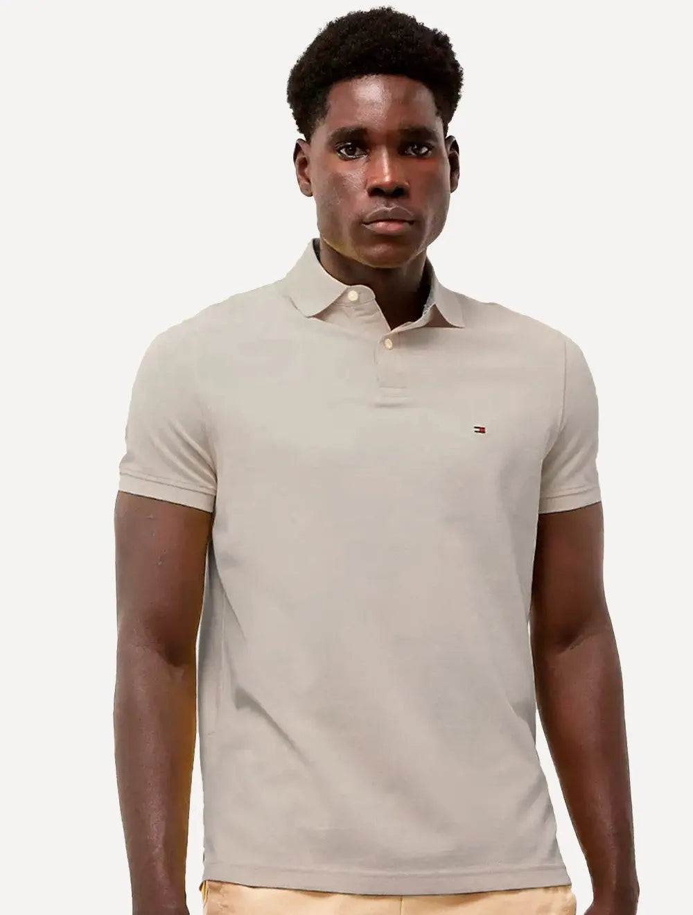 Polo Tommy Hilfiger Masculina Regular Piquet 1985 Areia