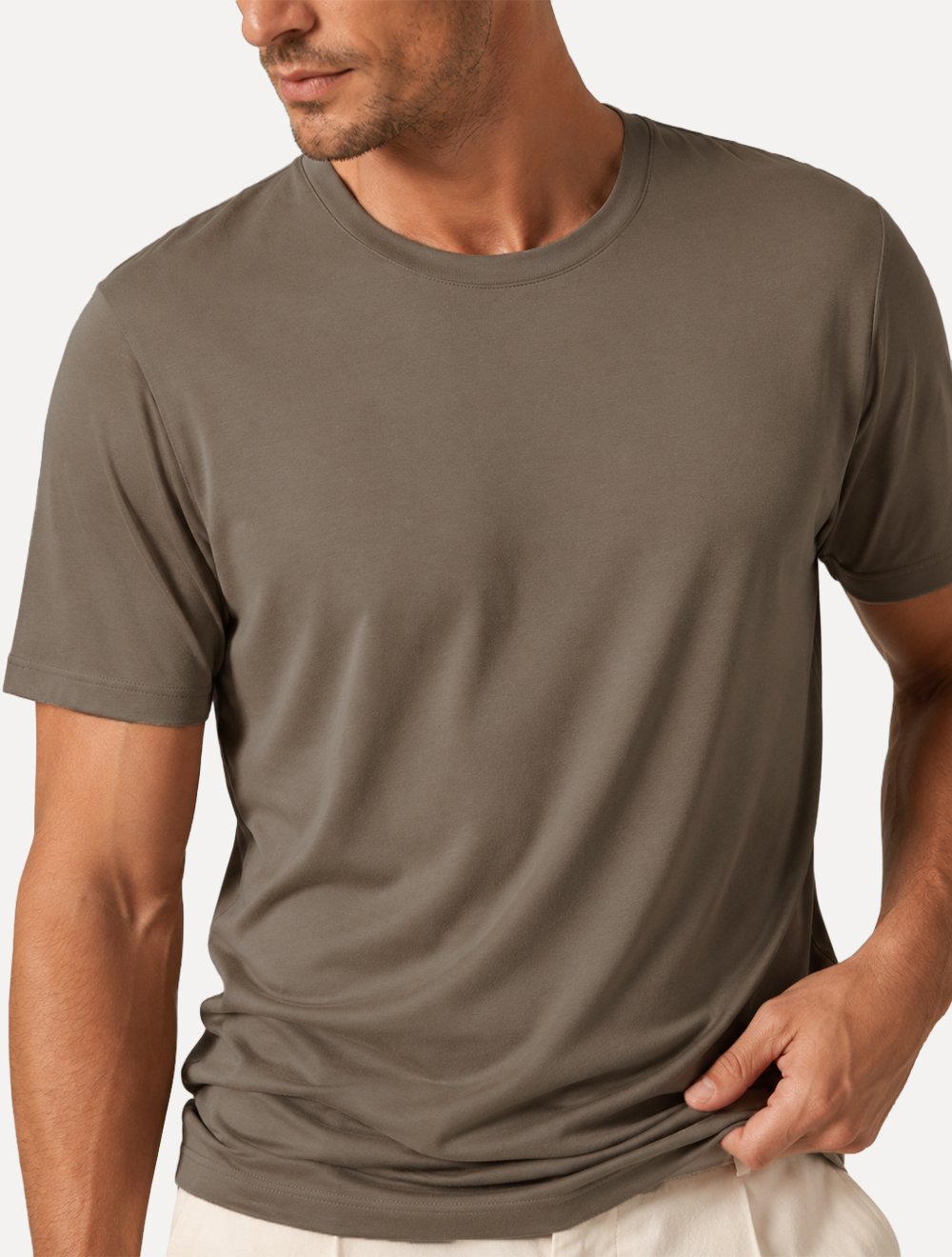 Camiseta K&J Black Travel Pack Tech Modal Marrom Claro