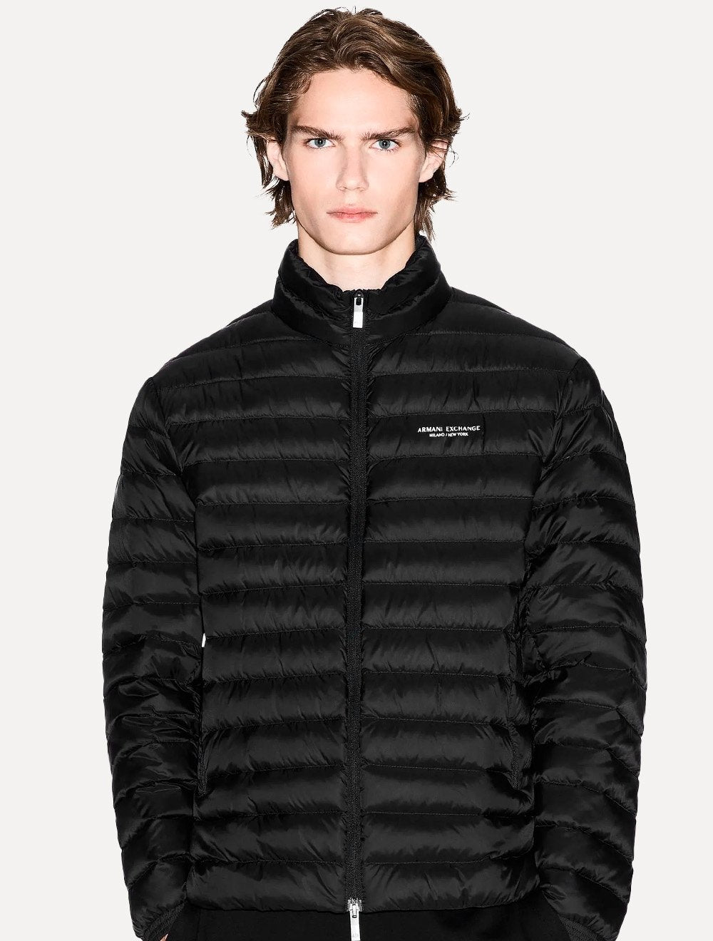 Jaqueta Armani Exchange Masculina Nylon Acolchoada Preta