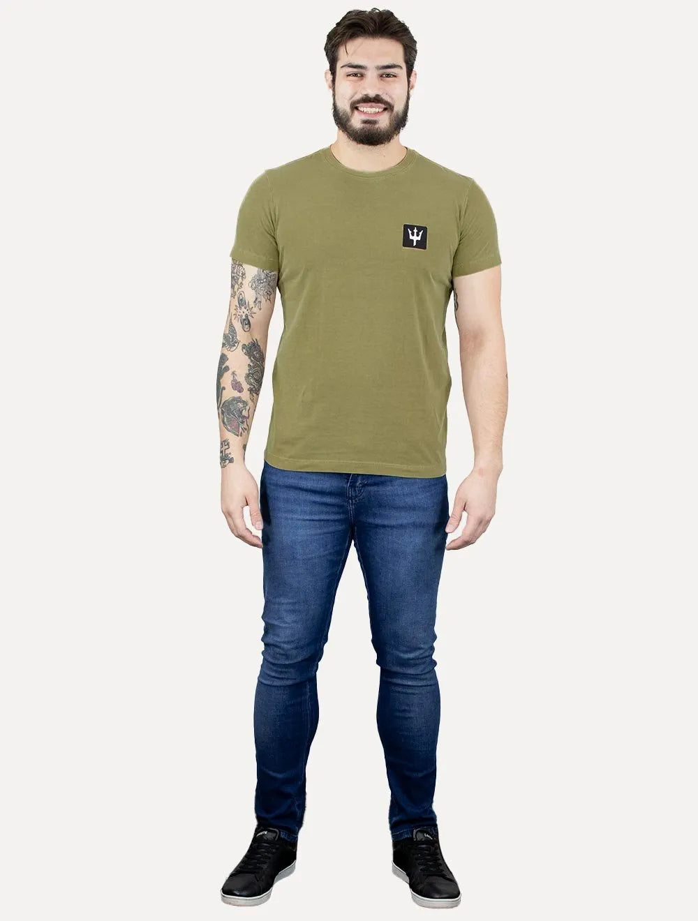 Camiseta Osklen Masculina Slim Stone Tridente Classico Marrom