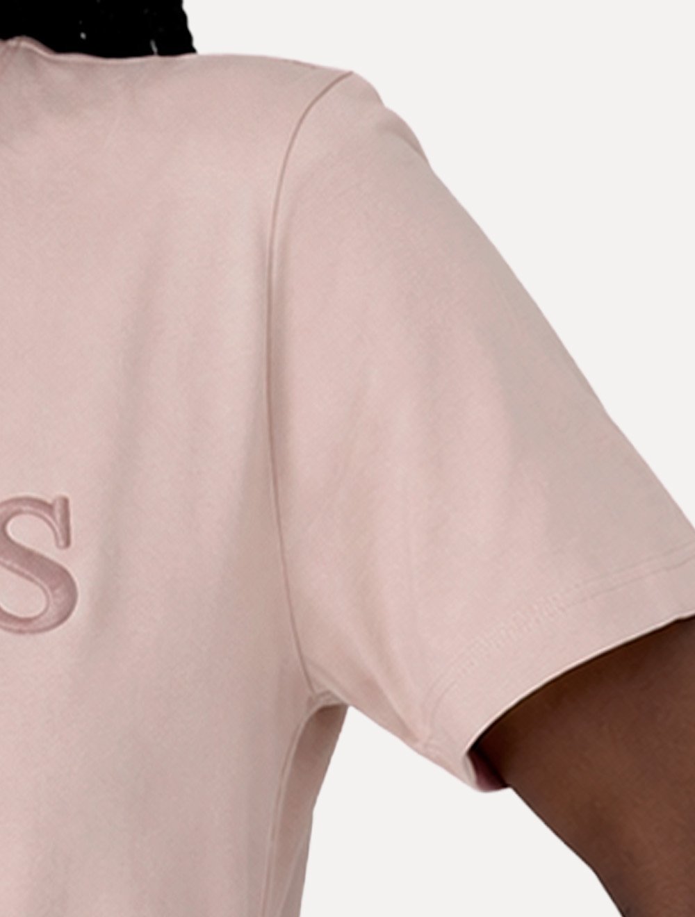 Camiseta Guess Feminina Los Angeles Embroidery Logo Rosa Claro