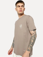 Camiseta Armani Exchange Masculina Embroidery AX Light Logo Caqui