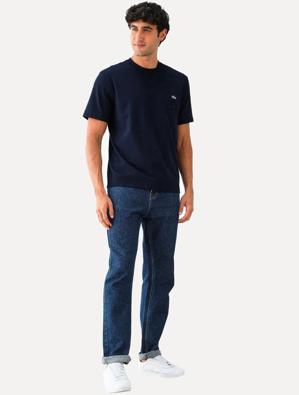 Camiseta Lacoste Masculina Classic Fit Pocket Azul Marinho
