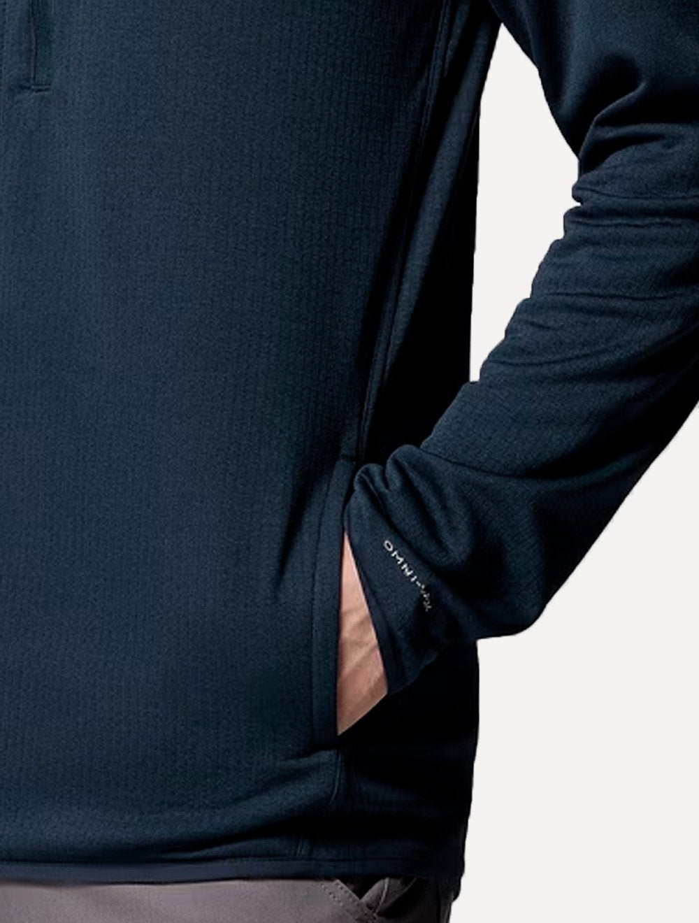 Jaqueta Columbia Masculina Fleece Hike Grid Full Zip Azul Marinho