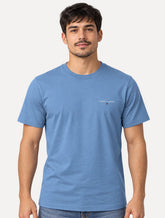 Camiseta Tommy Jeans Masculina Slim Linear Chest Azul