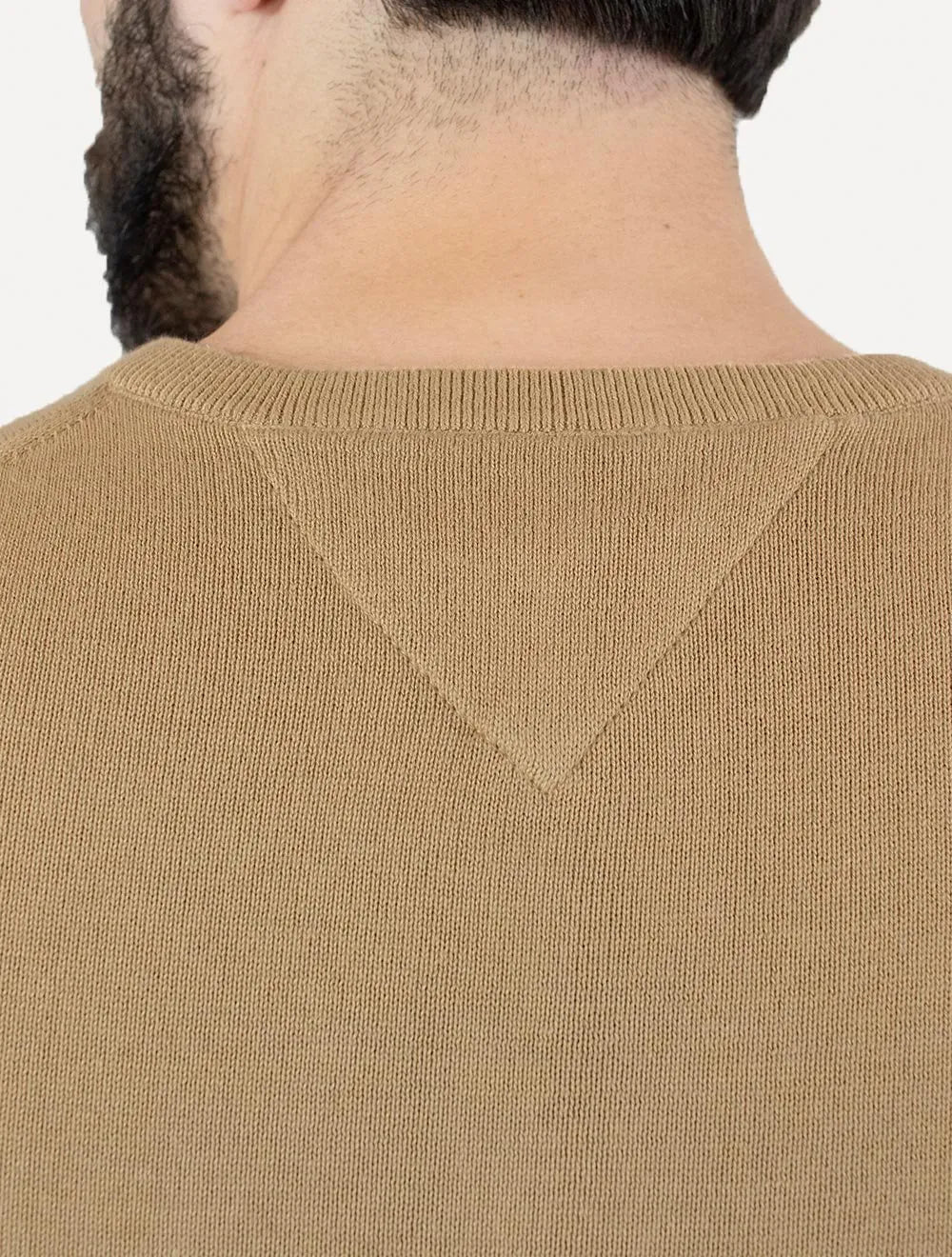 Suéter Tommy Hilfiger Masculino Crewneck Essential Cotton Cáqui