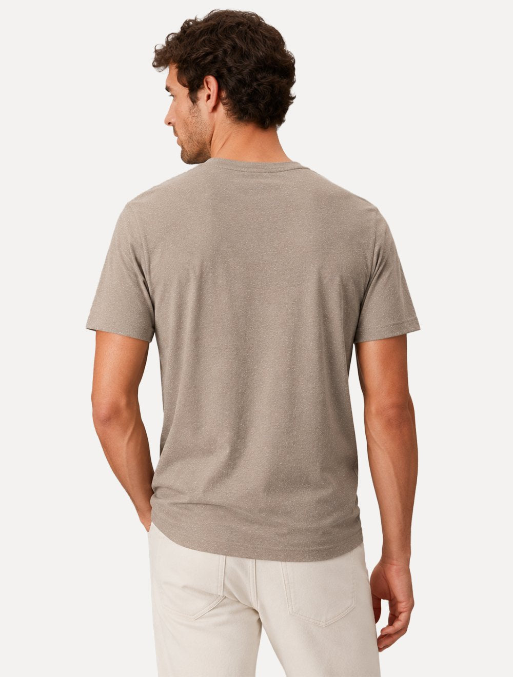Camiseta Calvin Klein Jeans Masculina Botonê Cáqui Médio