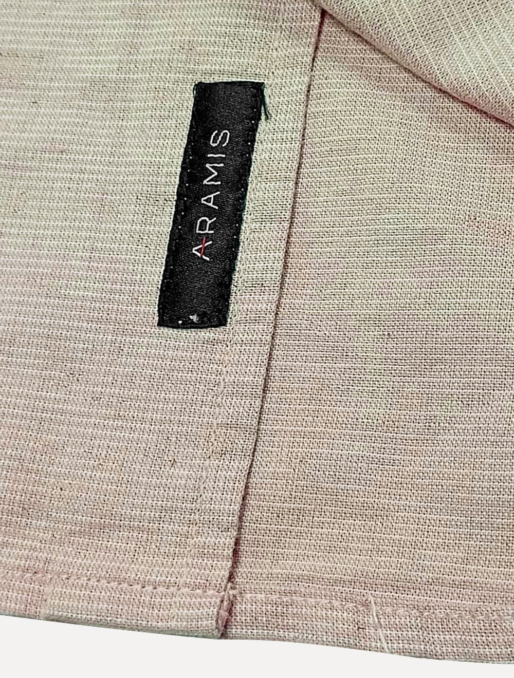 Camisa Aramis Masculina Manga Curta Slim Falso Liso Belfort Cáqui Mescla