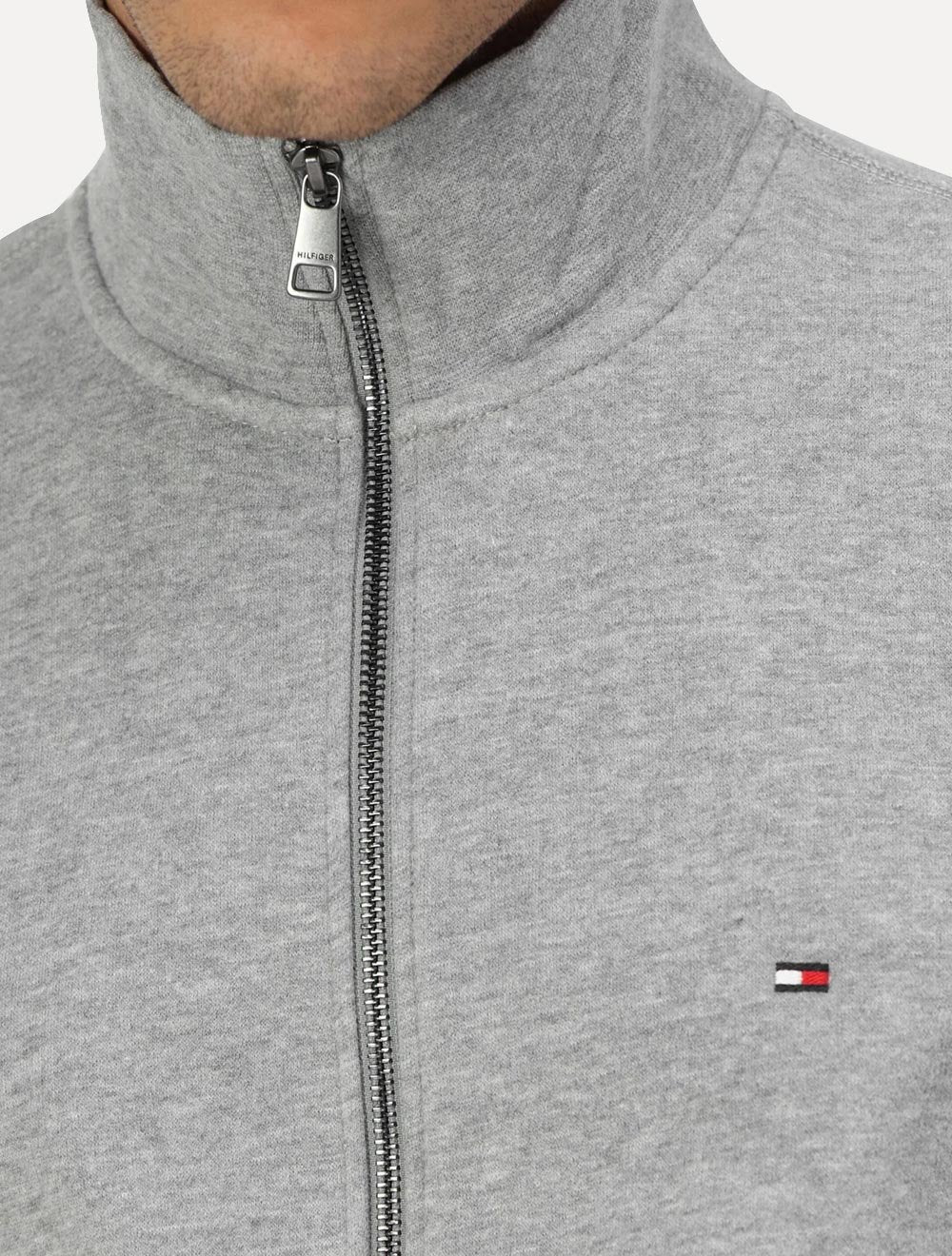 Moletom Tommy Hilfiger Masculino Essential Terry Zip-Thru Cinza Mescla