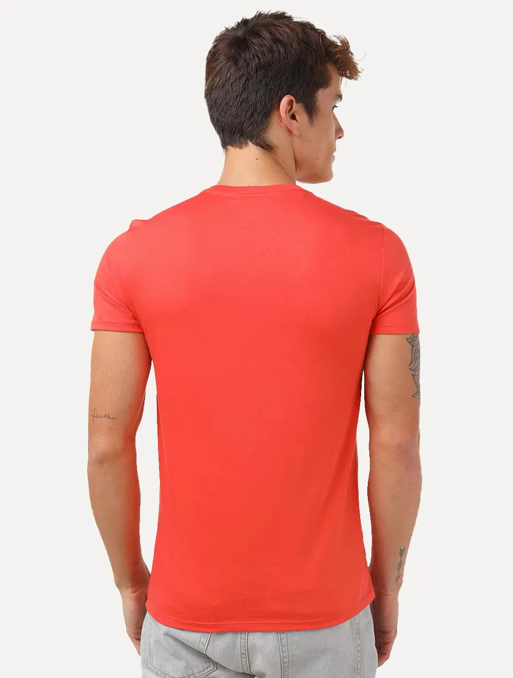 Camiseta Lacoste Masculina Jersey Pima Cotton Laranja