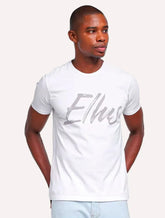 Camiseta Ellus Masculina Maxi Logo Classic Brush Branca
