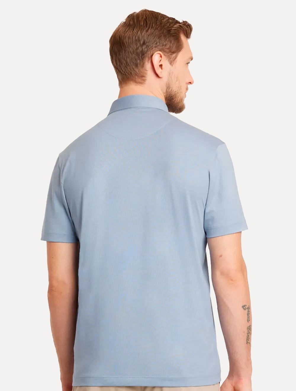 Polo Aramis Masculina Regular Basic Piquet Azul Médio