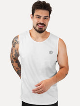 Regata King & Joe Masculina Logomania Circle Script Peito Branco