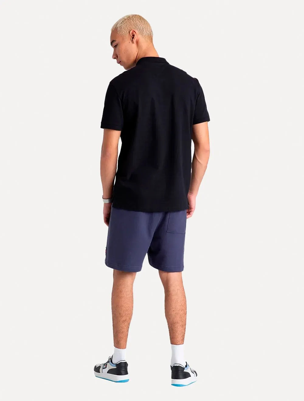 Polo Tommy Jeans Masculina Regular Classic Flag Badge Preta
