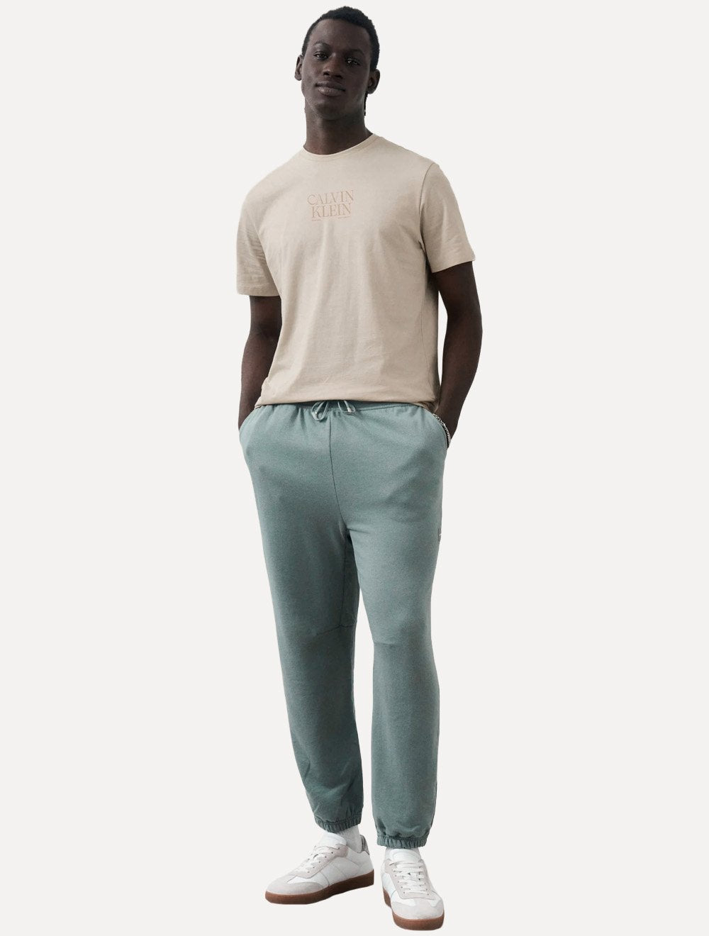 Camiseta Calvin Klein Masculina Big Logo Cáqui