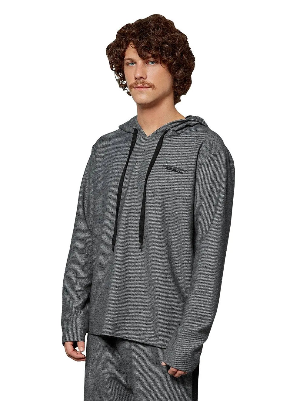 Moletom John John Masculino Stripe Hoodie Cinza Mescla