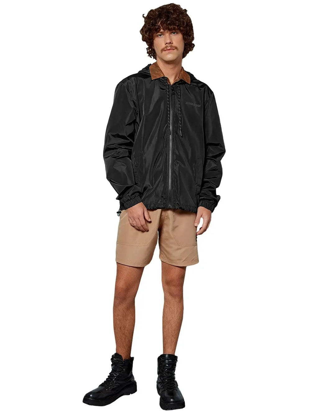 Jaqueta John John Masculina Hoodie Nylon Logo Preta