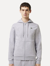 Moletom Lacoste Masculino Sport Mesh Panels Hoodie Cinza Mescla