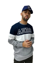 Blusa Aeropostale Masculina Tricot Aero Block Marinho/Branco/Cinza