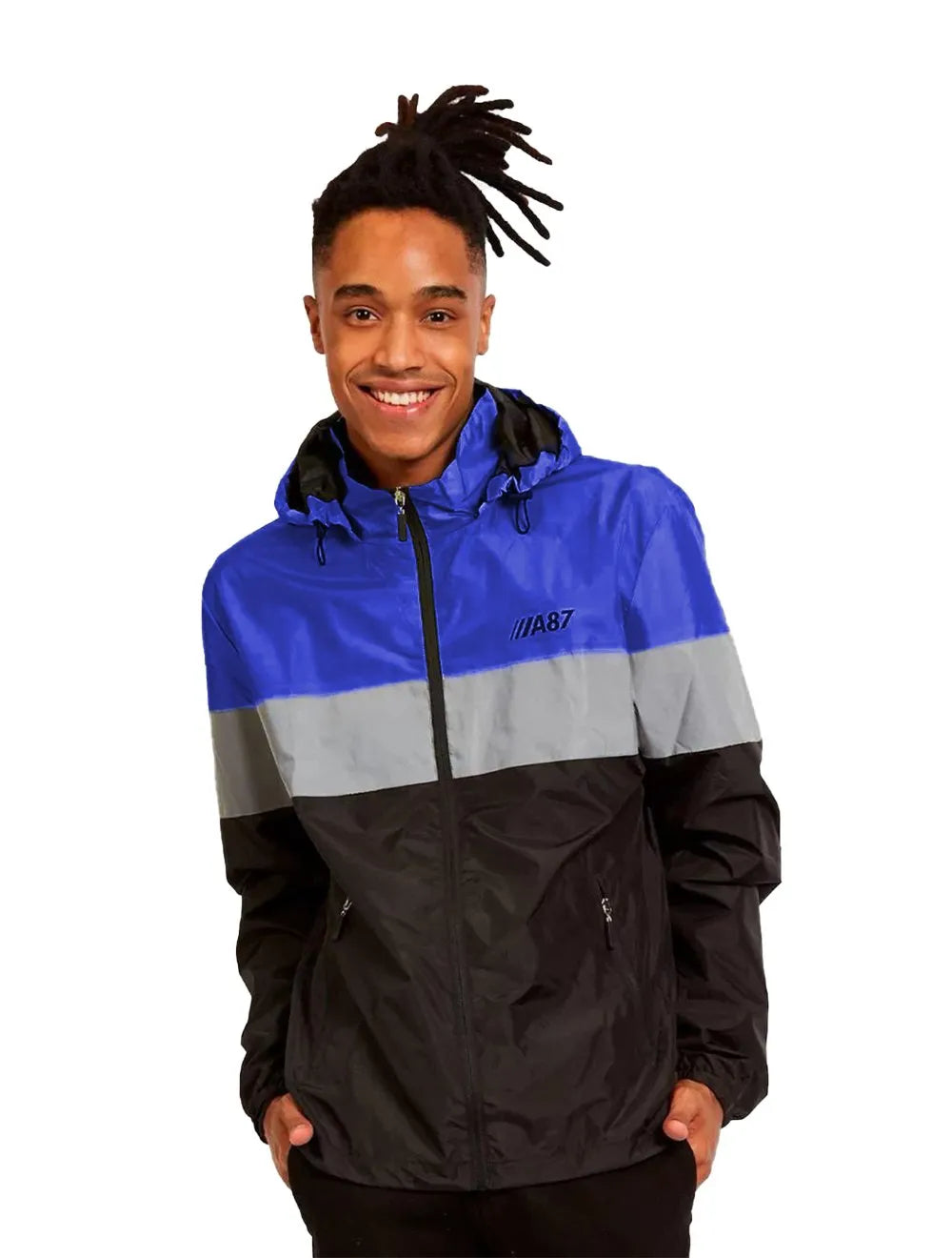 Jaqueta Aeropostale Masculina Corta-Vento A87 Original Brand Azul Royal/ Preta