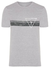Camiseta Guess Masculina Grunge Sash Logo Cinza Mescla