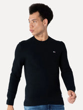 Suéter Tommy Jeans Masculino C-Neck Regular Structured Sweater Preto