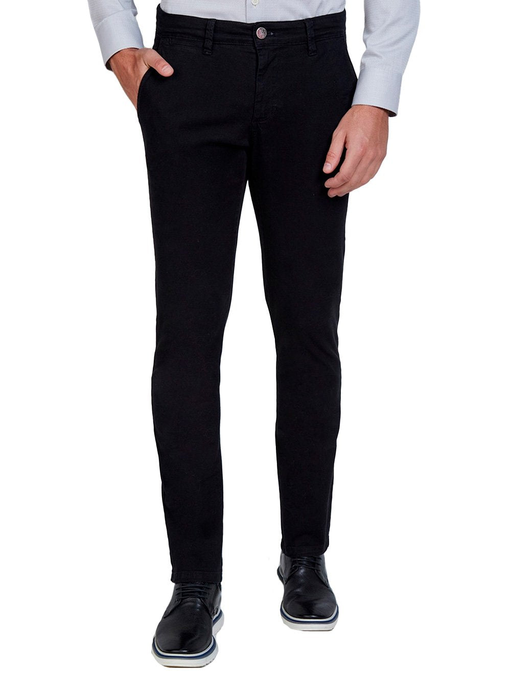 Calça Dudalina Masculina Sarja Slim Faca Color Preta