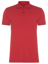 Polo Ellus Masculina Piquet Tipped Collar Vermelho Mescla