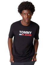 Camiseta Tommy Jeans Masculina Corp Logo Preta