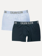 Cuecas Calvin Klein Trunk Seamless Grey Logo Azul Claro e Marinho Pack 2UN