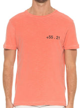 Camiseta Osklen Masculina Slim Rough +55.21 Laranja