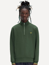 Blusa Fred Perry Moletom Masculina Regular Half Zip Verde