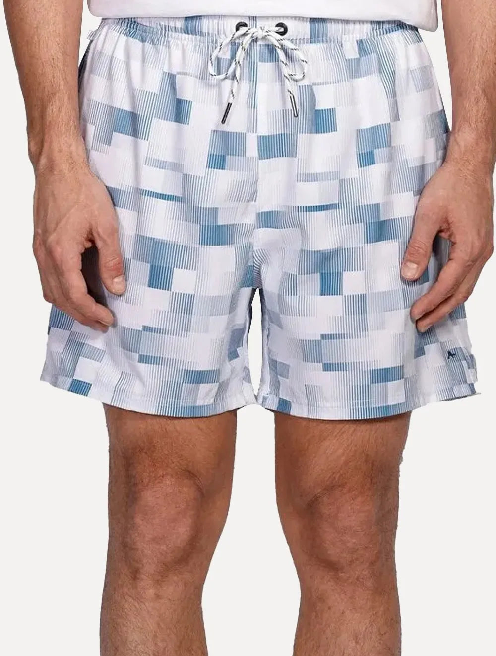 Short Aramis Masculino D'Água Elastico Pixel Azul Claro